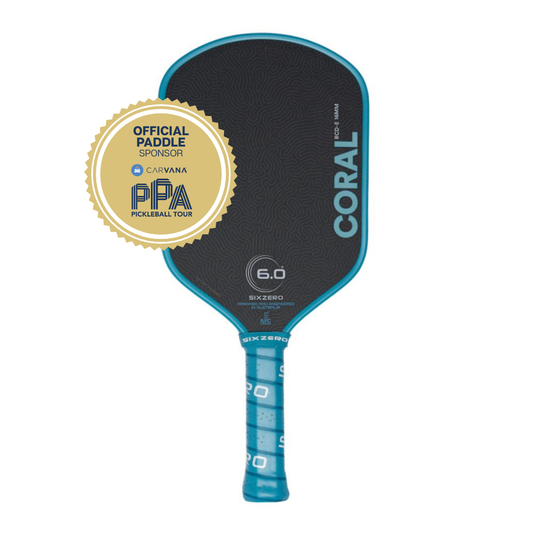 Six Zero Coral 16mm Elongated Pickleball Paddle | Paddles Sale